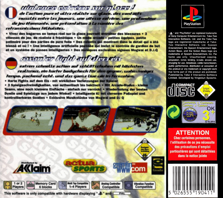 Actua Ice Hockey 2 - Dos