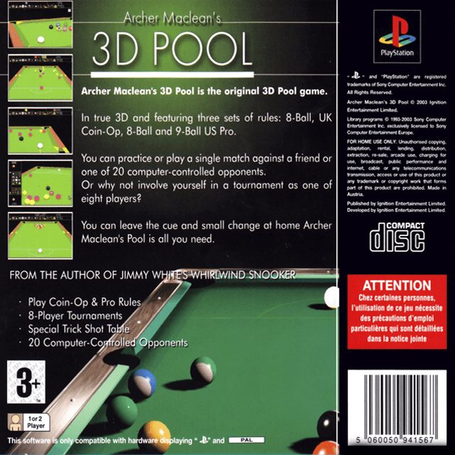 Archer Maclean's 3d Pool - Dos