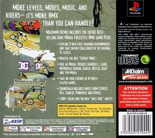 Dave Mirra Freestyle BMX : Maximum Remix - Dos
