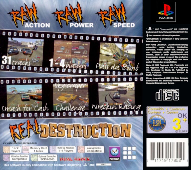 Destruction Derby Raw - Dos