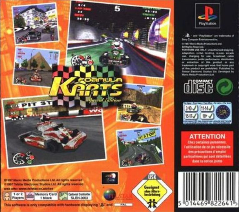 Elf Masters présente Formula Karts : Special Edition - Dos