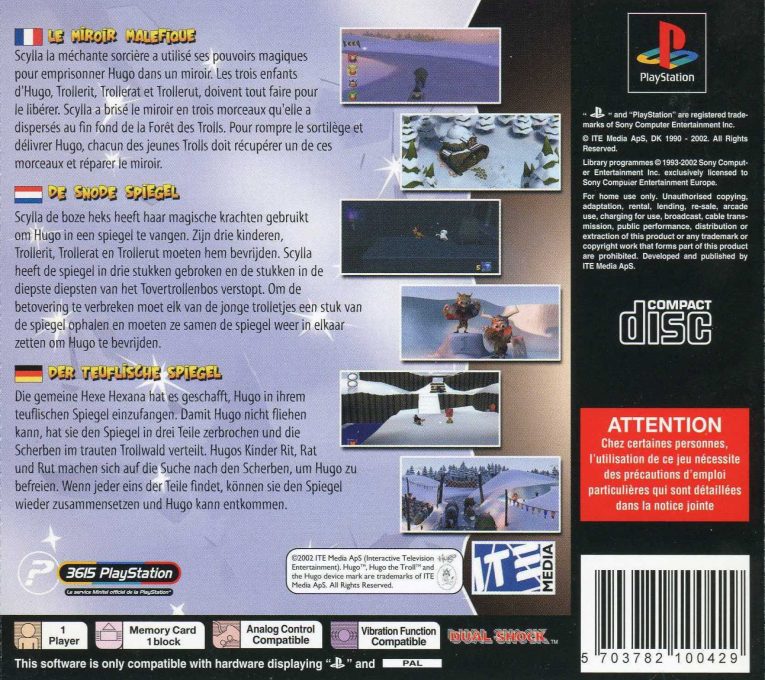 Hugo : Le Miroir Maléfique - Dos