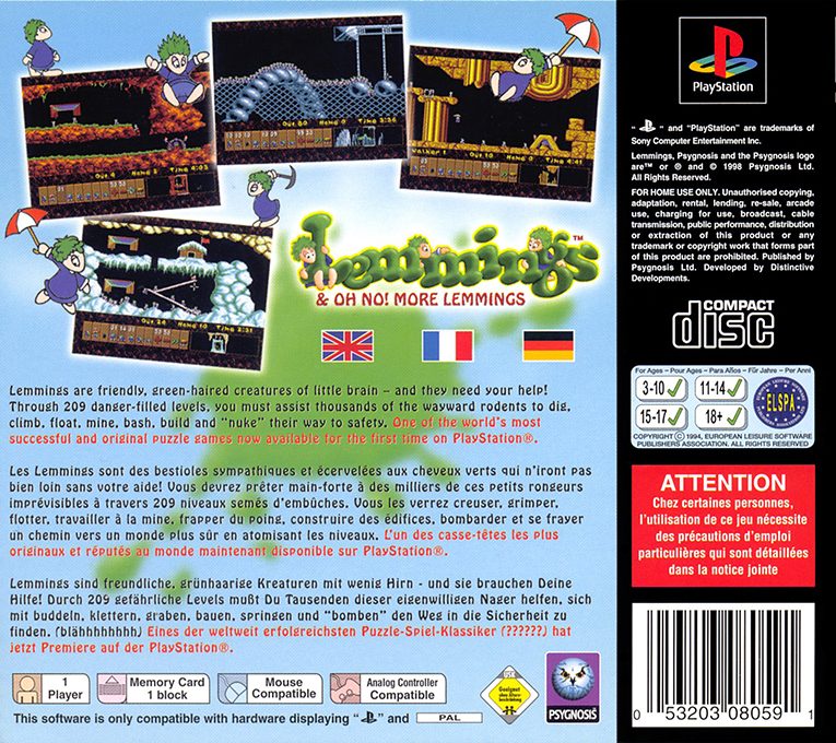 Lemmings & Oh No! More Lemmings dos