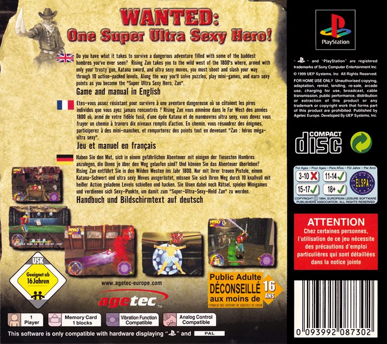 Rising Zan : The Samurai Gunman dos