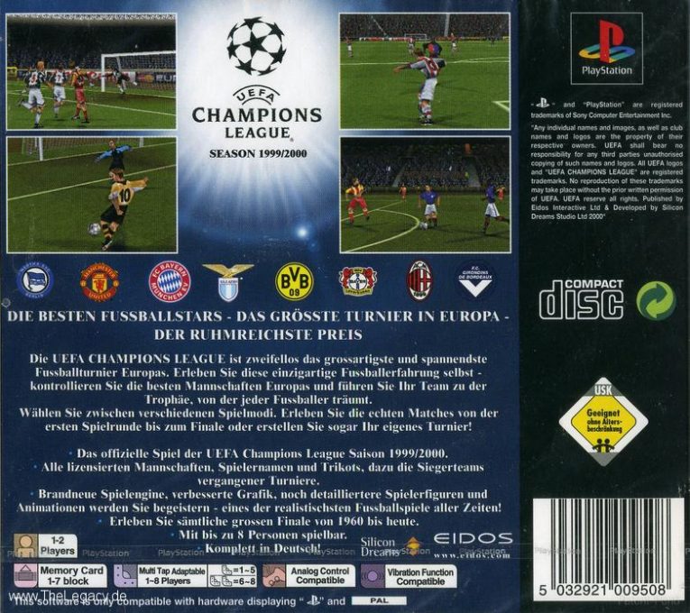 Uefa Champions League - Saison 1999 - 2000 dos