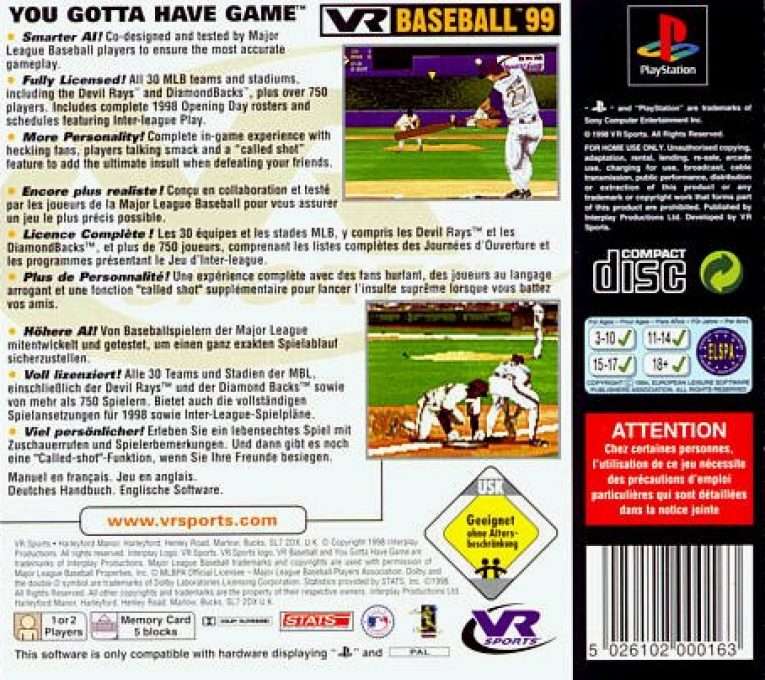 VR Baseball 99 dos