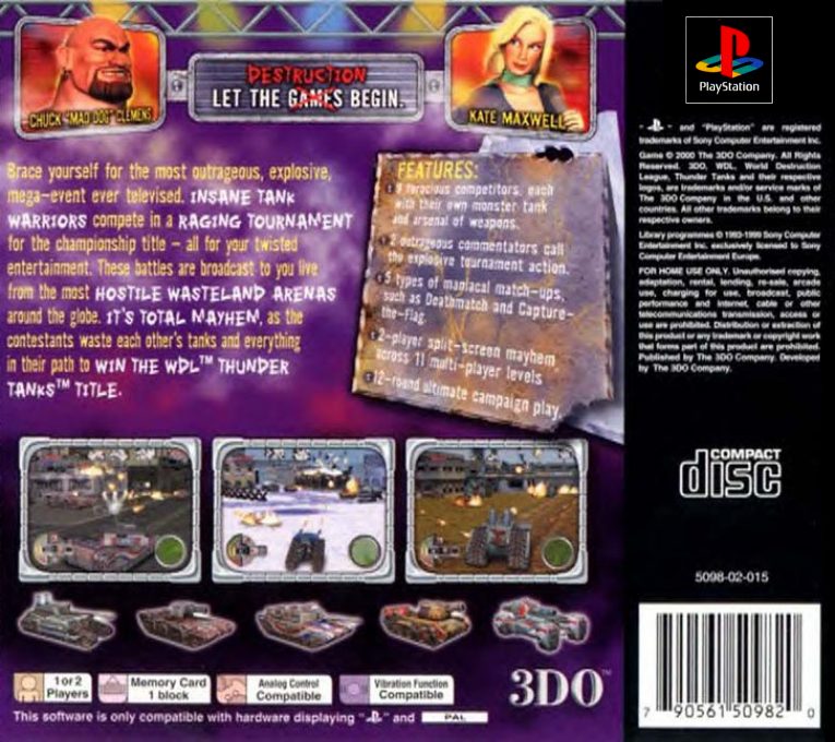 World Destruction League : Thunder Tanks dos