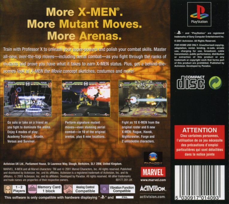X-Men : Mutant Academy 2 dos
