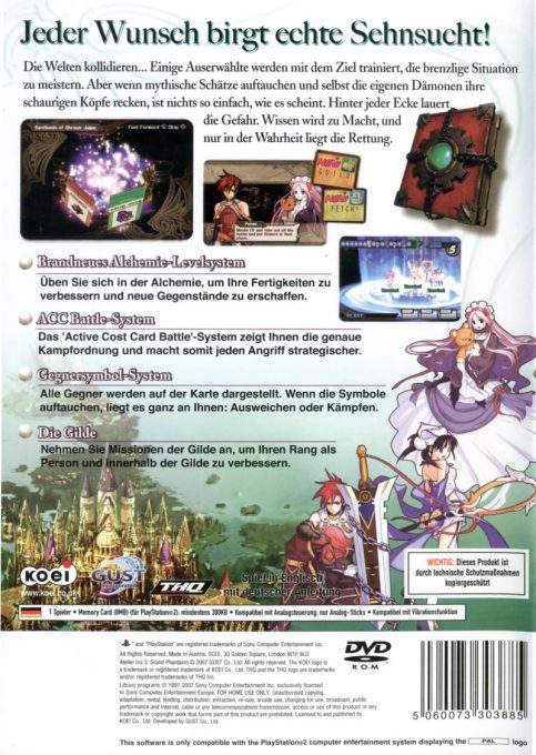 Atelier Iris 3 : Grand Phantasm - Dos