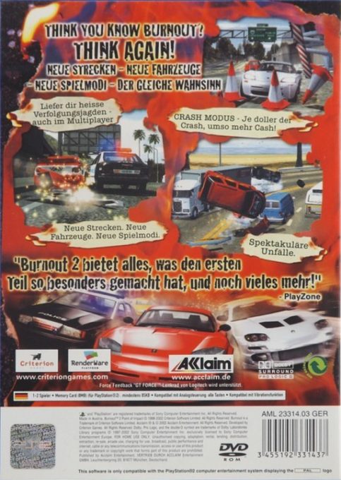 Burnout 2 : Point of Impact - Dos