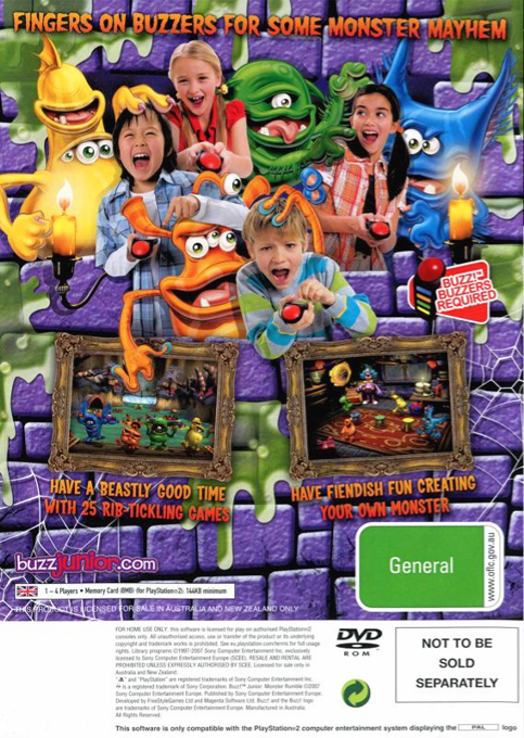 Buzz ! Junior : Les Petits Monstres - Dos