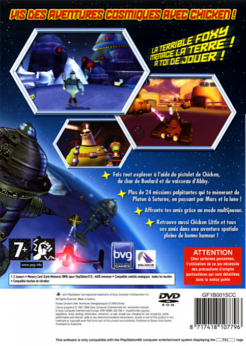Chicken Little : Aventures Intergalactiques - Dos
