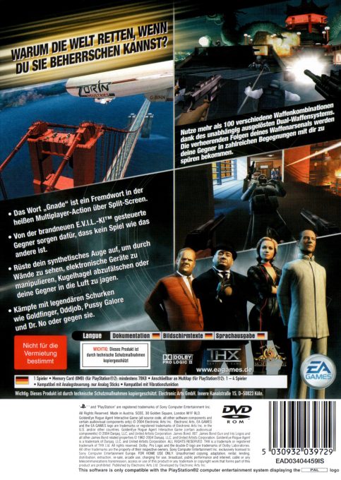 GoldenEye : Au Service du Mal - Dos