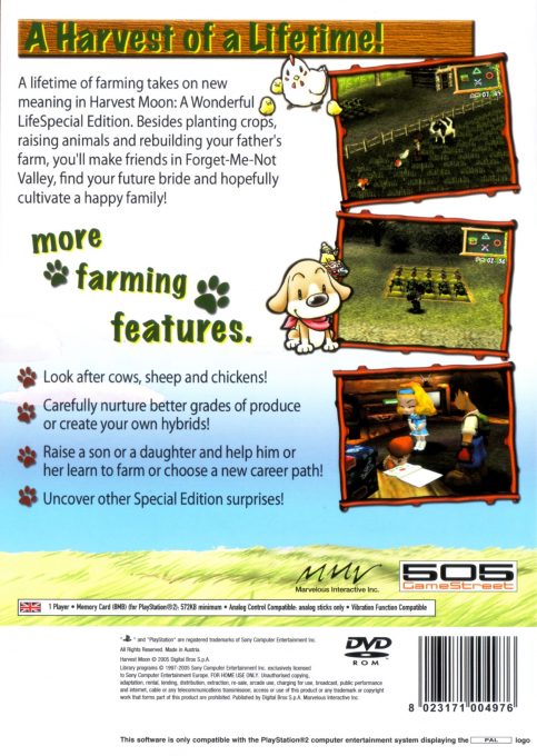 Harvest Moon : A Wonderful Life, Special Edition - Dos