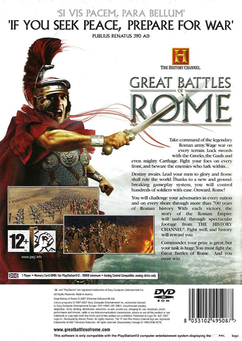 The History Channel - Great Battles Of Rome dos