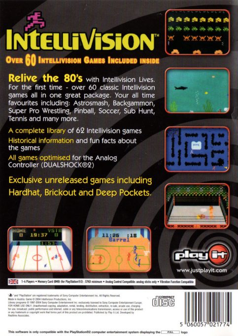 Intellivision Lives : L'histoire des jeux vidéo dos
