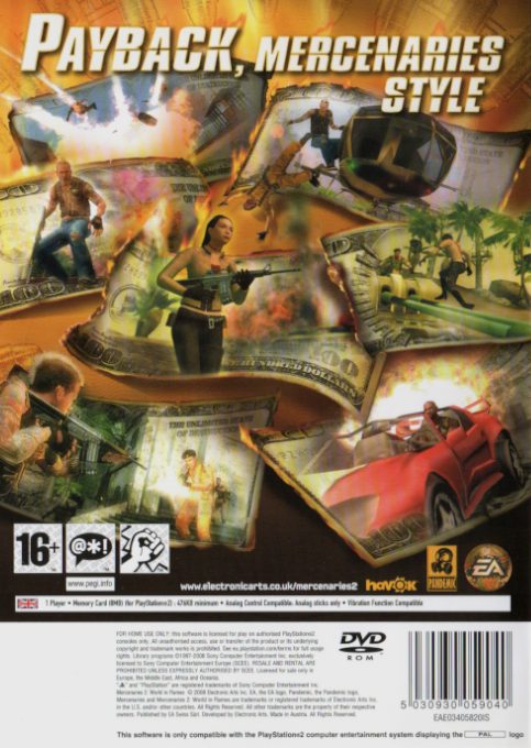 Mercenaries 2 : L'enfer des Favelas - Dos