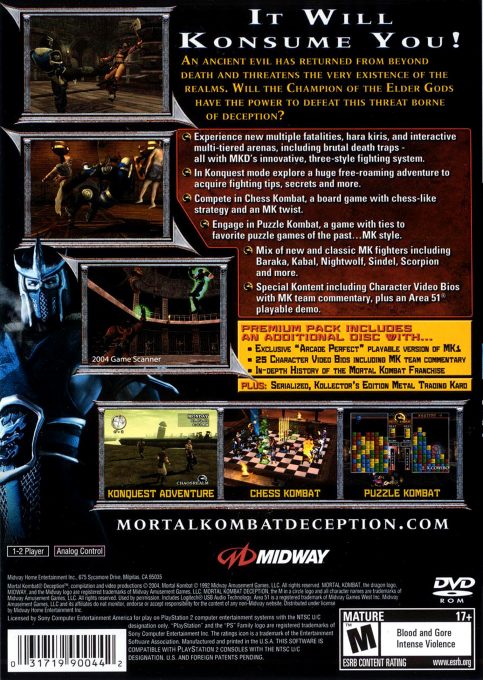 Mortal Kombat : Deception (Premium Pack) dos