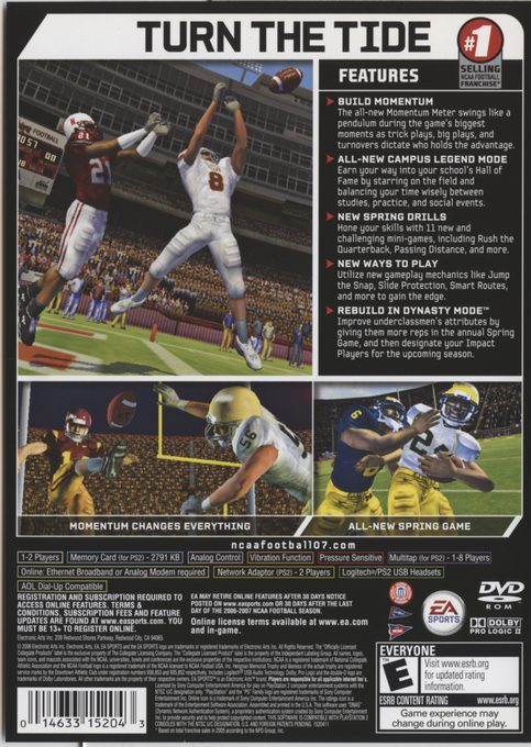 NCAA Football 07 dos