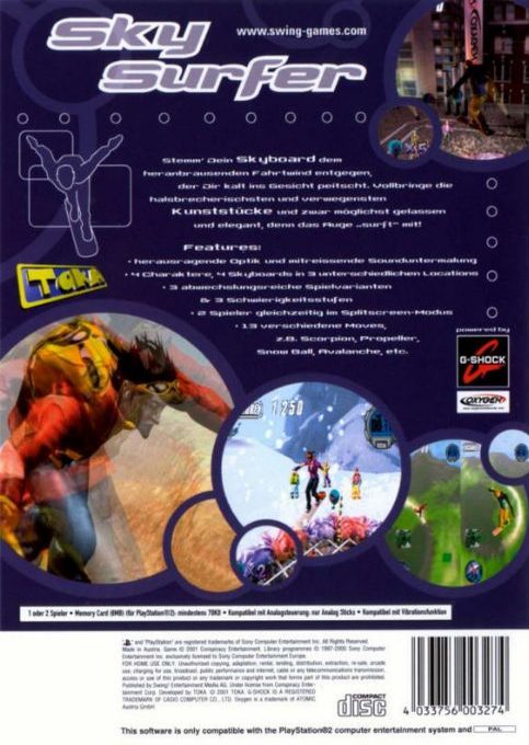 Ultimate Sky Surfer - Dos