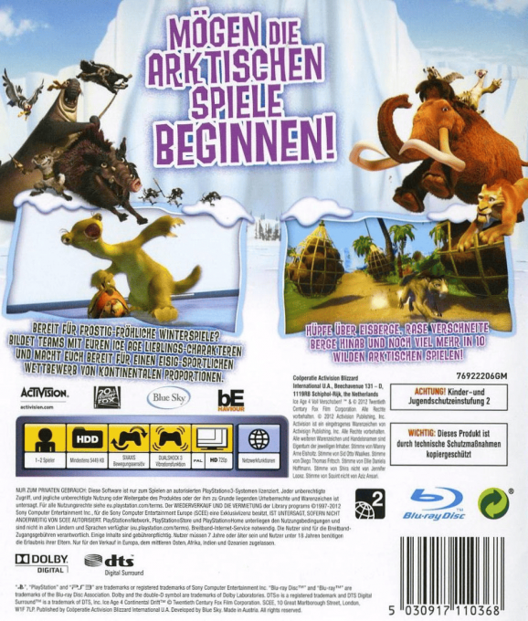 L'Age De Glace 4 : La Dérive Des Continents - Jeux De l'Arctique - Dos