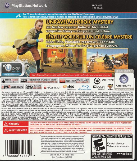 The Adventures of Tintin: The Secret of the Unicorn - Dos