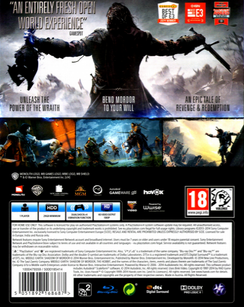 Middle-Earth - Shadow of Mordor dos