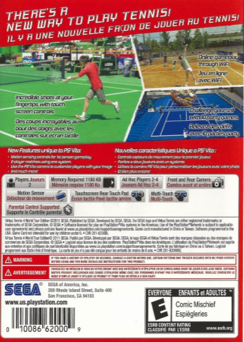 Virtua Tennis 4 : World Tour Edition - Dos