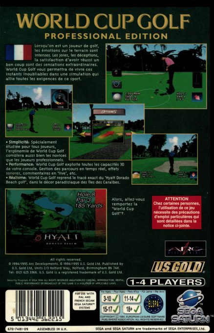 World Cup Golf : Professional Edition - Dos
