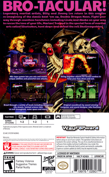 Double Dragon Neon - Dos