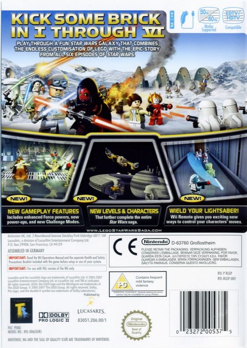 LEGO Star Wars : La Saga Complète - Dos