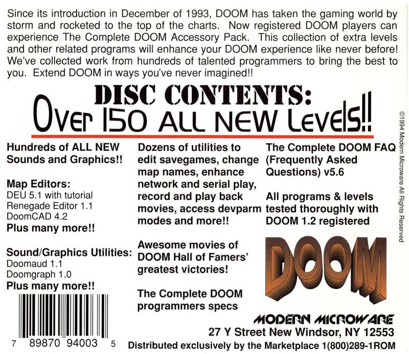 The Complete Doom Accessory Pack - Dos