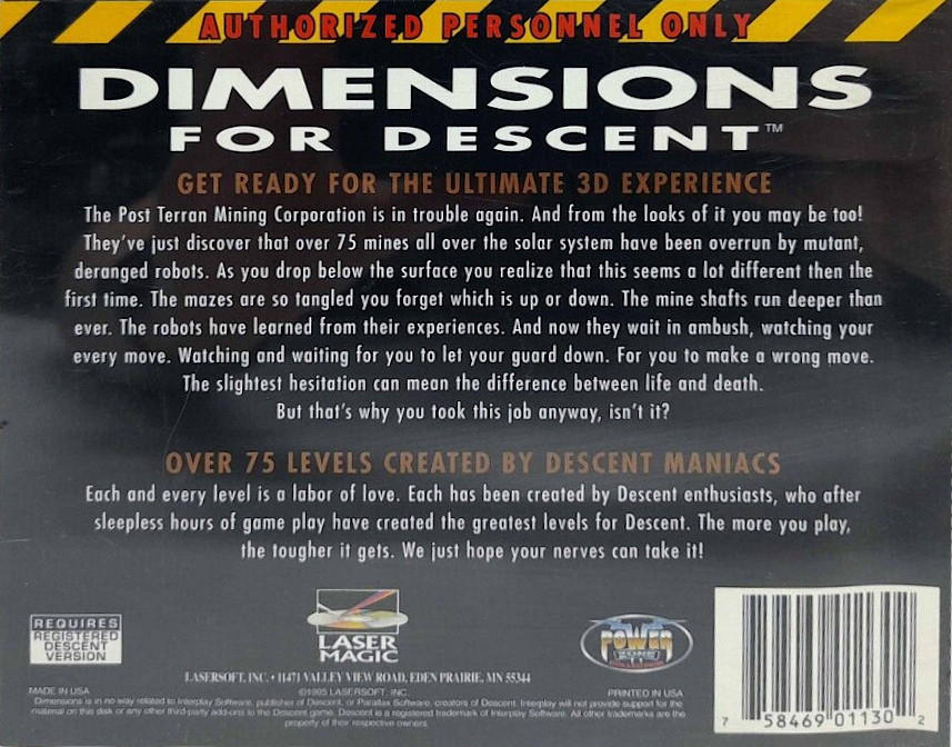 Dimensions for Descent - Dos