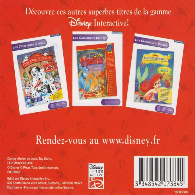 Disney's Toy Story Atelier de Jeux dos