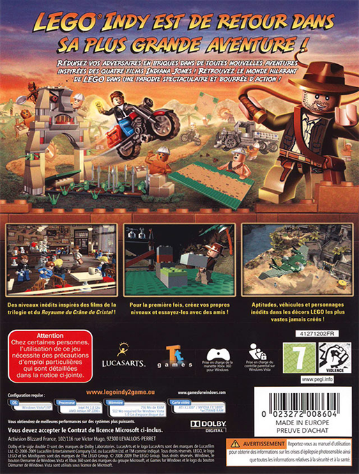 LEGO Indiana Jones 2 : L'Aventure Continue - Dos