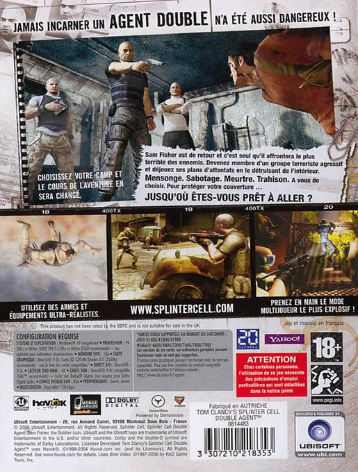 Tom Clancy's Splinter Cell : Double Agent dos