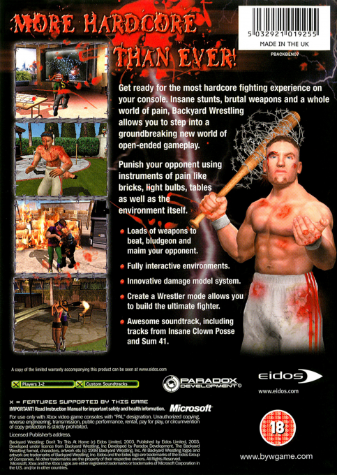 Backyard Wrestling : Don't Try This At Home - Dos