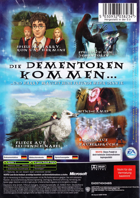 Harry Potter Et Le Prisonnier D'azkaban - Dos