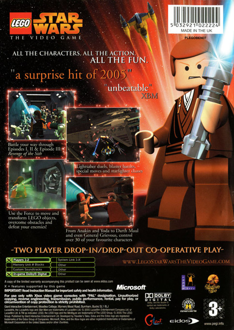 LEGO Star Wars : Le Jeu Vidéo - Dos