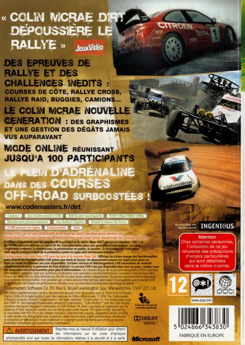 Colin McRae : DiRT - Dos