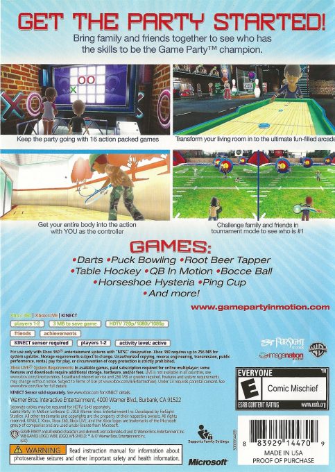 Game Party : En Action ! - Dos