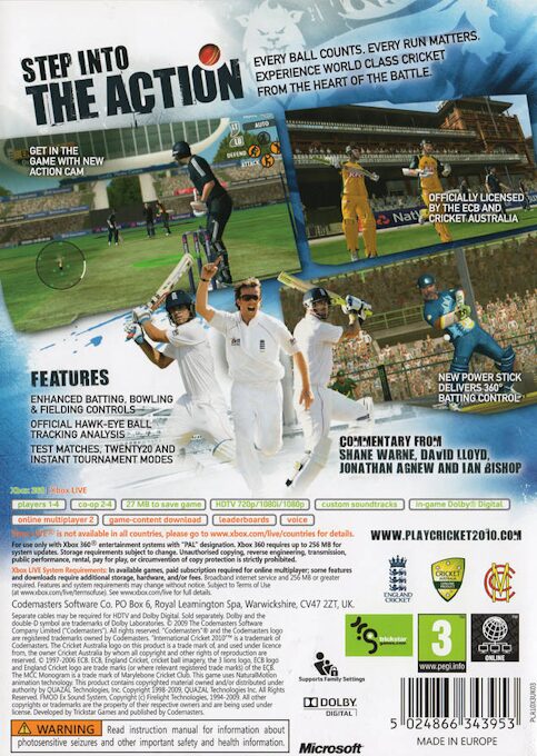 International Cricket 2010 dos