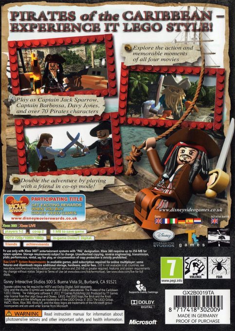LEGO Pirates des Caraïbes : Le Jeu Vidéo dos