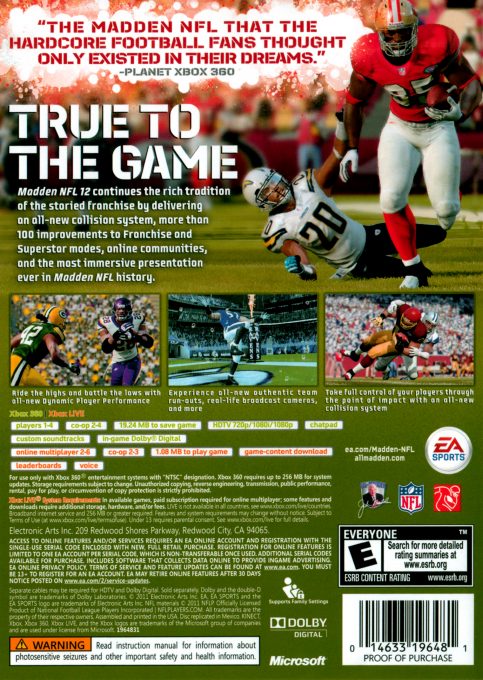 Madden NFL 12 - Dos