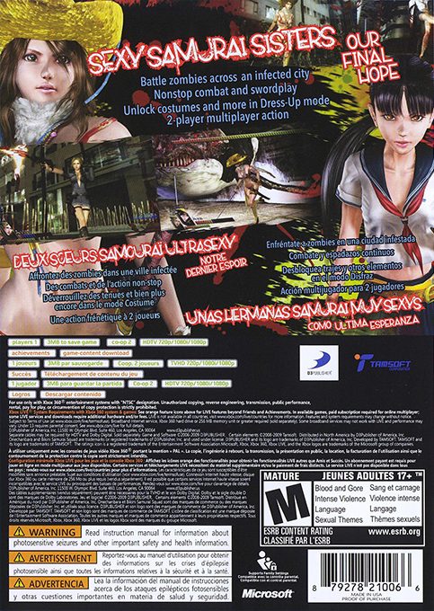 OneChanbara : Bikini Samurai Squad - Dos