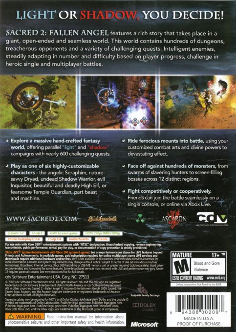 Sacred 2 : Fallen Angel - Dos