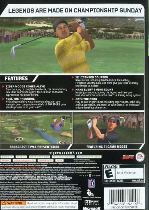 Tiger Woods Pga Tour 07 - Dos