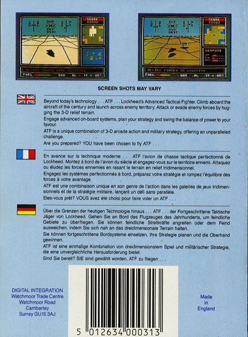 ATF - Advanced Tactical Fighter - Dos