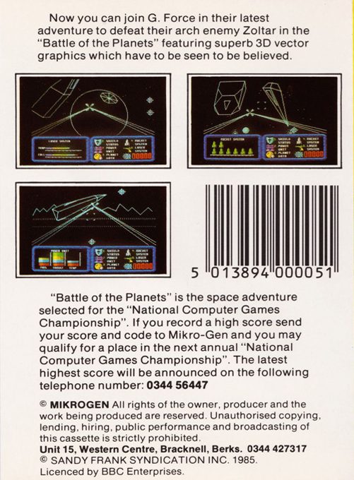 Battle Of The Planets - Dos