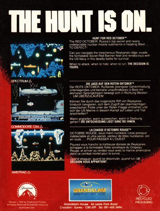 Hunt For Red October, The - The Movie dos